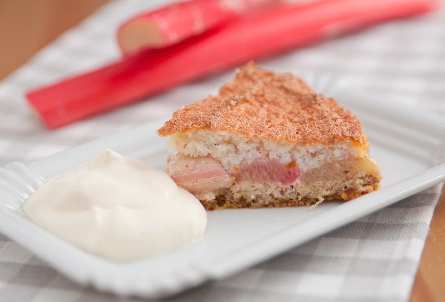 Rhubarb & Coconut Slice