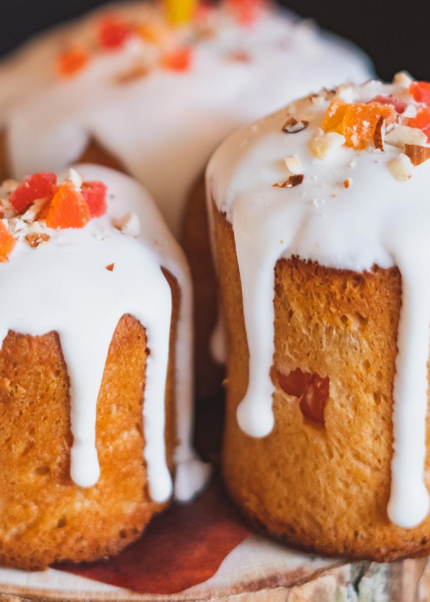 Banana Muffins with Passionfruit Icing